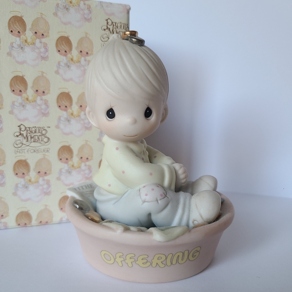 Precious Moments Boy One Life to Offer Porcelain Collectible Figurine
